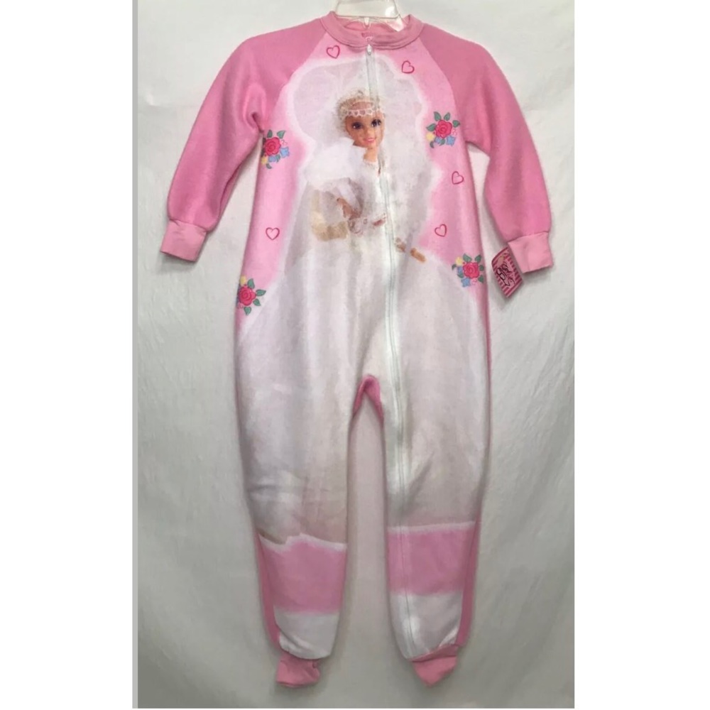 NWT 90s Vintage Barbie Girl’s Sleeper Pajamas